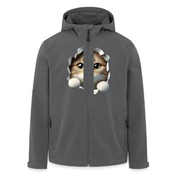 Chat dans le trou 1 - Veste softshell homme en polyester recyclé Stanley/Stella - noir - Devant - AI Model Male 185 light (185cm)