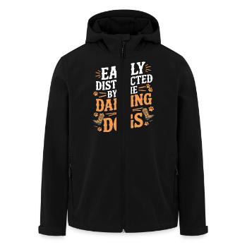 Design humoristique pour les amoureux des chiens et les danseurs - Veste softshell homme en polyester recyclé Stanley/Stella - noir - Devant - AI Model Male 185 light (185cm)