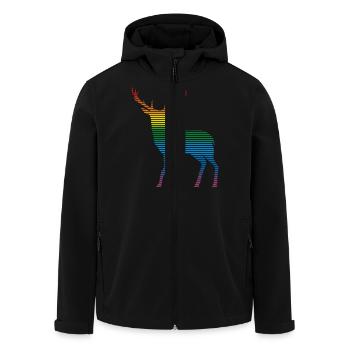 Deer - Men’s Recycled Softshell Jacket by Stanley/Stella - black - Front - AI Model Male 185 light (185cm)