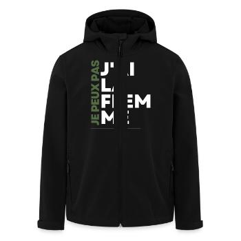 Je Peux Pas J'ai La Flemme - Veste softshell homme en polyester recyclé Stanley/Stella - noir - Devant - AI Model Male 185 light (185cm)
