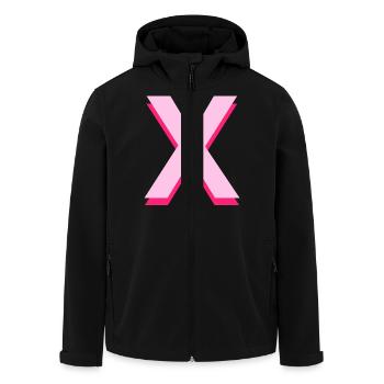 Pop und moderner rosa Buchstabe X - Recycelte Männer Softshell-Jacke von Stanley/Stella - Schwarz - Vorne - AI Model Male 185 light (185cm)