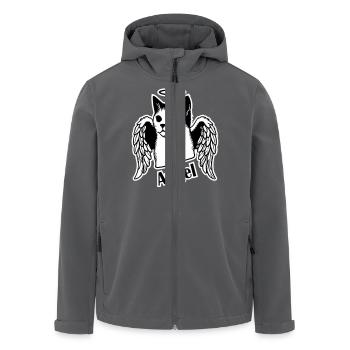 Chat avec des ailes et un halo - Angel Cat Design - Veste softshell homme en polyester recyclé Stanley/Stella - charbon - Devant - AI Model Male 185 light (185cm)