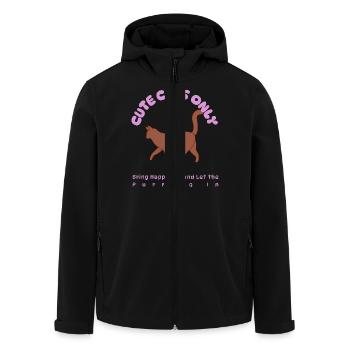 Nur süße Katzen – Design für Katzenliebhaber - Recycelte Männer Softshell-Jacke von Stanley/Stella - Schwarz - Vorne - AI Model Male 185 light (185cm)