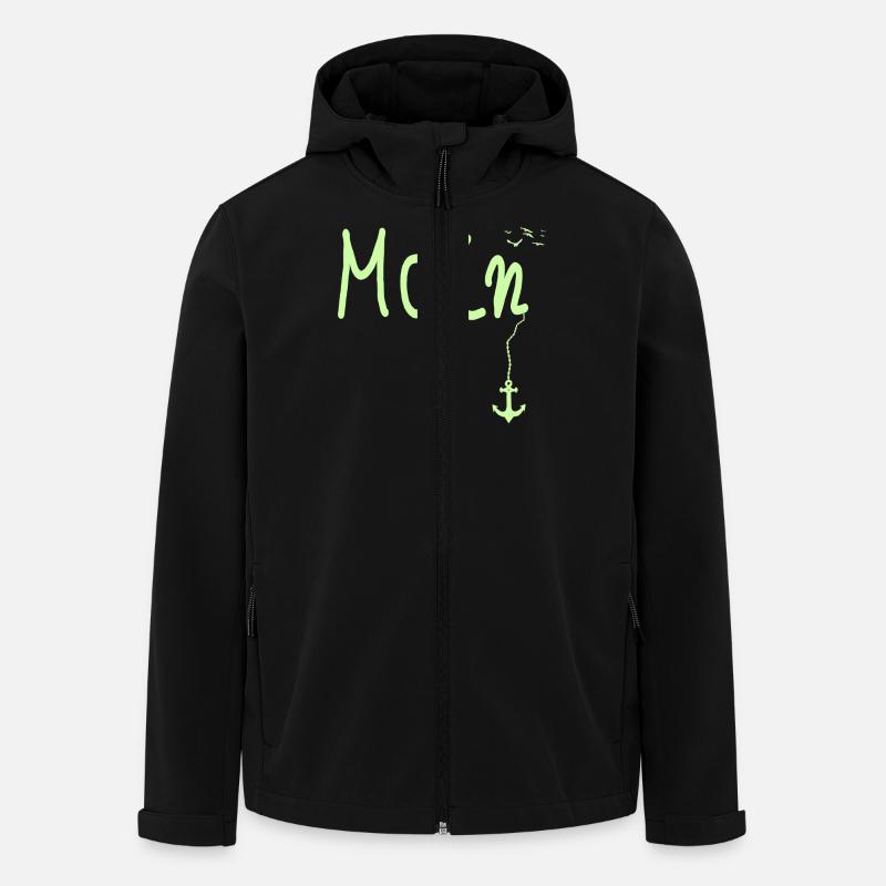 Moin Bienvenue Moin avec Seagull - Veste softshell homme en polyester recyclé Stanley/Stella - noir