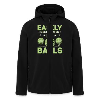 Easily Distracted By Balls Golfer Golf - Recycelte Männer Softshell-Jacke von Stanley/Stella - Schwarz - Vorne - AI Model Male 185 light (185cm)