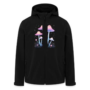 Magische Pilze im Zauberwald - Recycelte Männer Softshell-Jacke von Stanley/Stella - Schwarz - Vorne - AI Model Male 185 light (185cm)