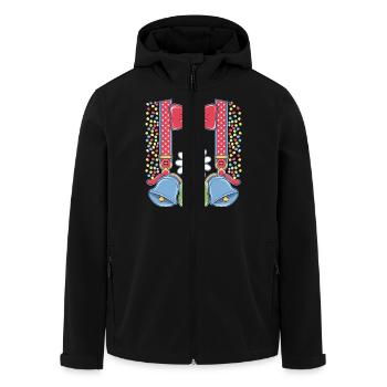 Costume de carnaval Femmes Hommes Clown Carnaval - Veste softshell homme en polyester recyclé Stanley/Stella - noir - Devant - AI Model Male 185 light (185cm)