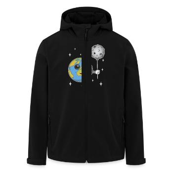 Planète Terre avec un ballon lunaire - Veste softshell homme en polyester recyclé Stanley/Stella - noir - Devant - AI Model Male 185 light (185cm)