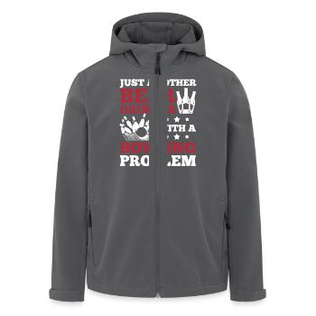 Beer Drinker with a Bowling Problem - Men’s Recycled Softshell Jacket by Stanley/Stella - black - Front - AI Model Male 185 light (185cm)