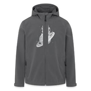 Chat de l’espace avec planète - Veste softshell homme en polyester recyclé Stanley/Stella - charbon - Devant - AI Model Male 185 light (185cm)