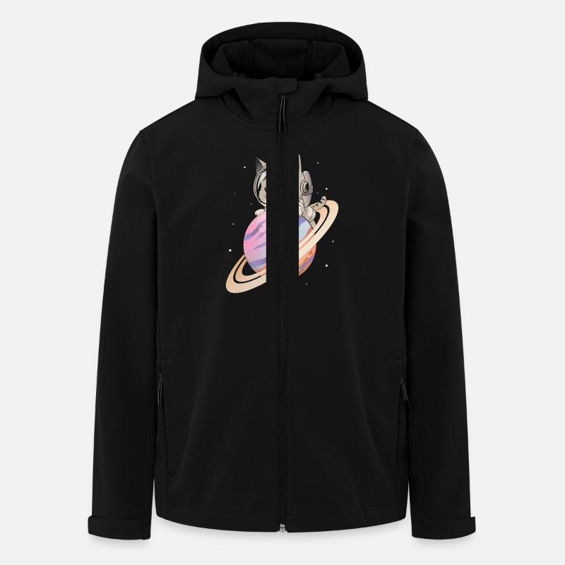 Space Cat - Men’s Recycled Softshell Jacket by Stanley/Stella - black