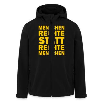 menschenrechte statt rechte menschen - Recycelte Männer Softshell-Jacke von Stanley/Stella - Schwarz - Vorne - AI Model Male 185 light (185cm)