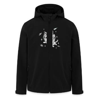 Chat astronaute - Veste softshell homme en polyester recyclé Stanley/Stella - noir - Devant - AI Model Male 185 light (185cm)