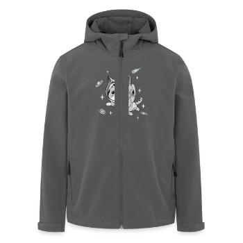 Chat astronaute - Veste softshell homme en polyester recyclé Stanley/Stella - charbon - Devant - AI Model Male 185 light (185cm)