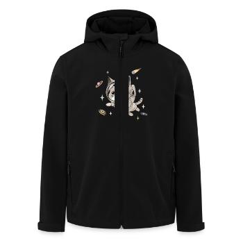 Chat astronaute dans l’espace - Veste softshell homme en polyester recyclé Stanley/Stella - noir - Devant - AI Model Male 185 light (185cm)