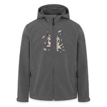 Chat astronaute dans l’espace - Veste softshell homme en polyester recyclé Stanley/Stella - charbon - Devant - AI Model Male 185 light (185cm)