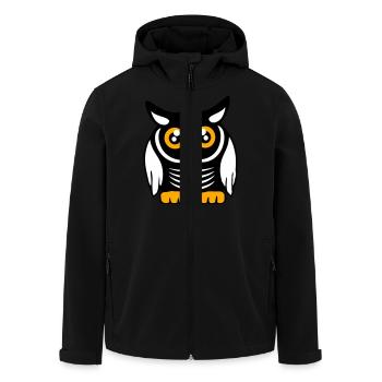Owl Bird Eagle Owl Night Bird Barn Owl Owl Comic - Men’s Recycled Softshell Jacket by Stanley/Stella - black - Front - AI Model Male 185 light (185cm)