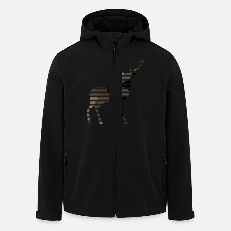 Hirsch - Recycelte Männer Softshell-Jacke von Stanley/Stella - Schwarz