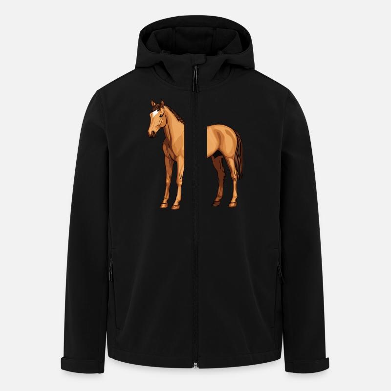 Pferd - Recycelte Männer Softshell-Jacke von Stanley/Stella - Schwarz