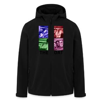 The Goat - Men’s Recycled Softshell Jacket by Stanley/Stella - black - Front - AI Model Male 185 light (185cm)