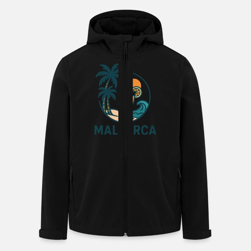 Île de Majorque - Veste softshell homme en polyester recyclé Stanley/Stella - noir