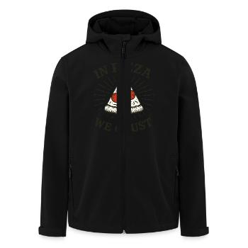 In Pizza Krusten wir lustige Pizzakunst - Recycelte Männer Softshell-Jacke von Stanley/Stella - Schwarz - Vorne - AI Model Male 185 light (185cm)