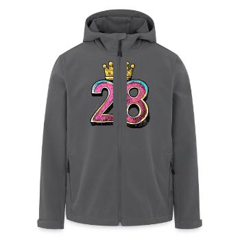 28 Number Krone - Men’s Recycled Softshell Jacket by Stanley/Stella - black - Front - AI Model Male 185 light (185cm)