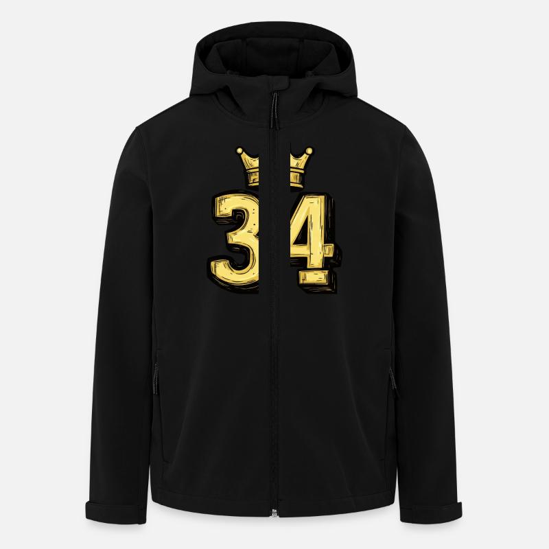 34 Nombre Couronne - Veste softshell homme en polyester recyclé Stanley/Stella - noir