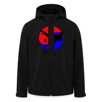 Taekwondo-Kick - Recycelte Männer Softshell-Jacke von Stanley/Stella - Schwarz - Vorne - AI Model Male 185 light (185cm)