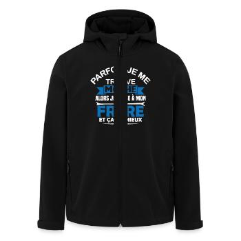 Parfois Je me trouve moche frère - Veste softshell homme en polyester recyclé Stanley/Stella - noir - Devant - AI Model Male 185 light (185cm)