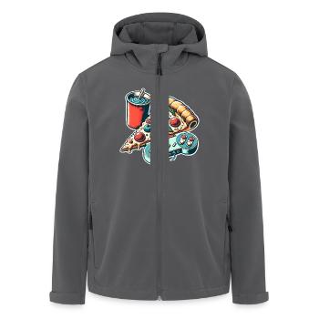 Pizza Gaming Gamer - Veste softshell homme en polyester recyclé Stanley/Stella - charbon - Devant - AI Model Male 185 light (185cm)