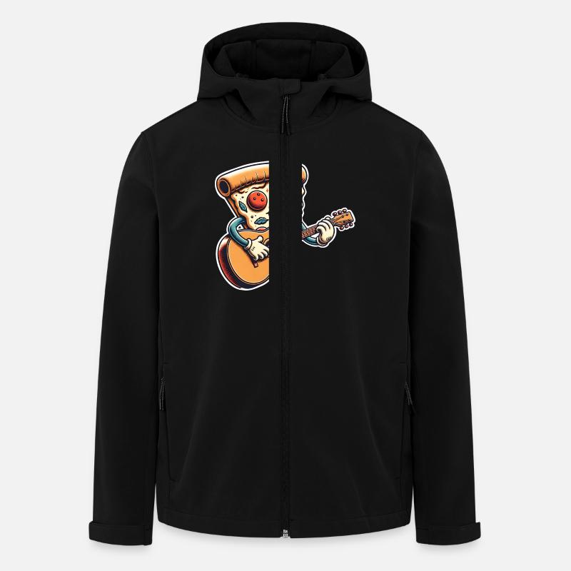 Guitare Pizza - Veste softshell homme en polyester recyclé Stanley/Stella - noir