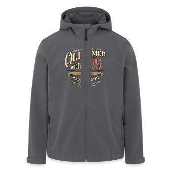 Oldtimer Modell 1975 - Geburtstag - Jahrgang - Recycelte Männer Softshell-Jacke von Stanley/Stella - Schwarz - Vorne - AI Model Male 185 light (185cm)