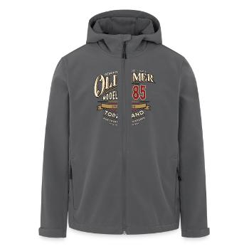 Oldtimer Modell 1985 - Geburtstag - Jahrgang - Recycelte Männer Softshell-Jacke von Stanley/Stella - Schwarz - Vorne - AI Model Male 185 light (185cm)