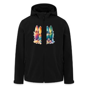 Surfeurs - Veste softshell homme en polyester recyclé Stanley/Stella - noir - Devant - AI Model Male 185 light (185cm)