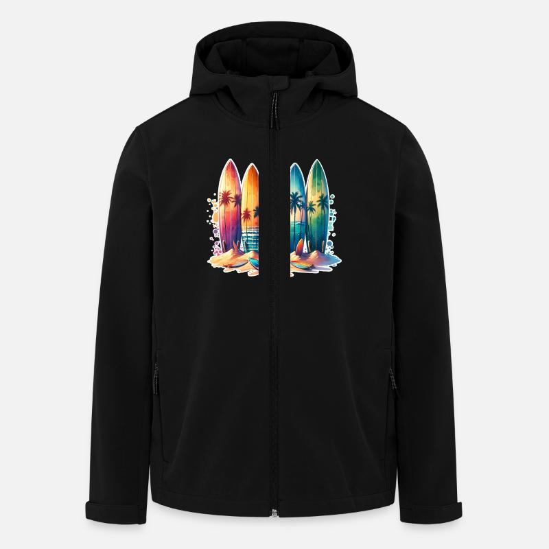 Surfen Surfer - Recycelte Männer Softshell-Jacke von Stanley/Stella - Schwarz