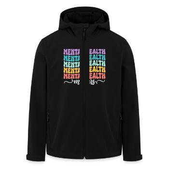 La santé mentale est importante - Veste softshell homme en polyester recyclé Stanley/Stella - noir - Devant - AI Model Male 185 light (185cm)