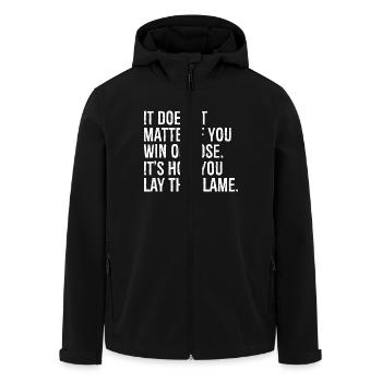 it doesn't matter if you win or lose it's how you - Recycelte Männer Softshell-Jacke von Stanley/Stella - Schwarz - Vorne - AI Model Male 185 light (185cm)