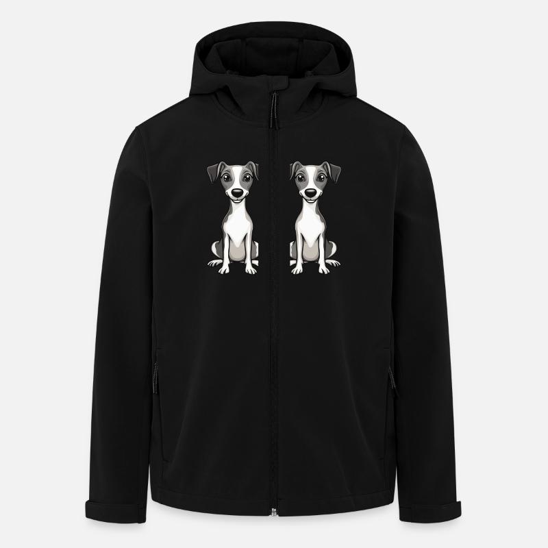 Whippet Hund Comic - Recycelte Männer Softshell-Jacke von Stanley/Stella - Schwarz