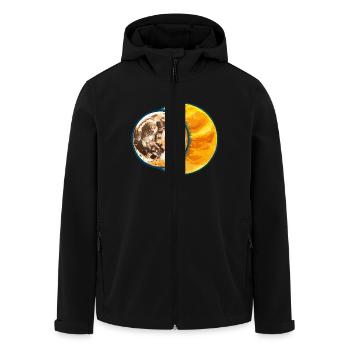 Sonnenfinsternis Sonne Mond Eklipse - Recycelte Männer Softshell-Jacke von Stanley/Stella - Schwarz - Vorne - AI Model Male 185 light (185cm)