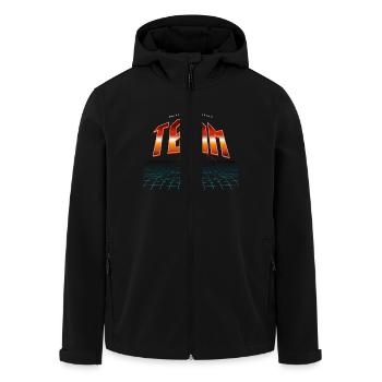 Team - Men’s Recycled Softshell Jacket by Stanley/Stella - black - Front - AI Model Male 185 light (185cm)