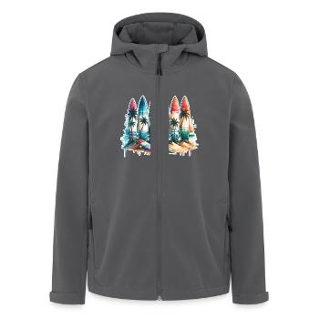 Surfing Surfers - Men’s Recycled Softshell Jacket by Stanley/Stella - anthracite - Front - AI Model Male 185 light (185cm)