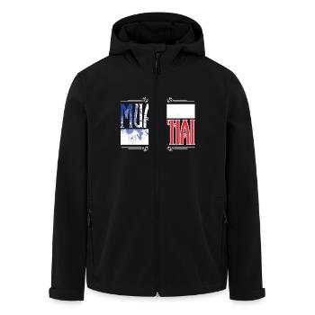 Muay Thai Frankreich - Recycelte Männer Softshell-Jacke von Stanley/Stella - Schwarz - Vorne - AI Model Male 185 light (185cm)