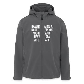 imagine having a negative opinion about me and - Recycelte Männer Softshell-Jacke von Stanley/Stella - Anthrazit - Vorne - AI Model Male 185 light (185cm)