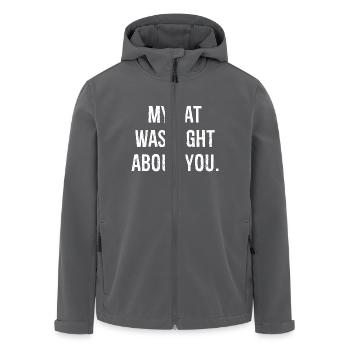 my cat was right about you funny shirt - Men’s Recycled Softshell Jacket by Stanley/Stella - anthracite - Front - AI Model Male 185 light (185cm)