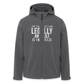 the fact that I am legally an adult is hilarious - Men’s Recycled Softshell Jacket by Stanley/Stella - anthracite - Front - AI Model Male 185 light (185cm)