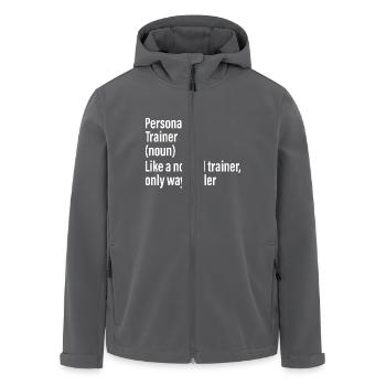 Personal Trainer Substantiv lustiges Hemd - Recycelte Männer Softshell-Jacke von Stanley/Stella - Schwarz - Vorne - AI Model Male 185 light (185cm)