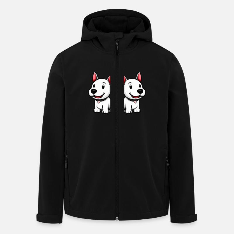 Bull Terrier Hund Comic - Recycelte Männer Softshell-Jacke von Stanley/Stella - Schwarz