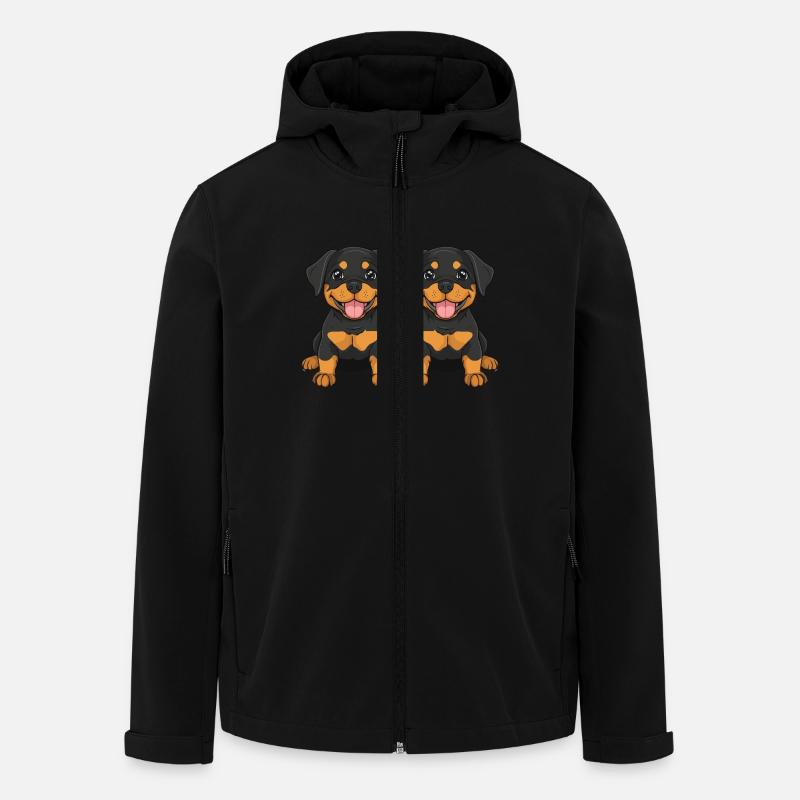 Rottweiler Dog Comic - Men’s Recycled Softshell Jacket by Stanley/Stella - black