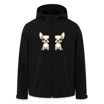 Chihuahua Dog Comic - Men’s Recycled Softshell Jacket by Stanley/Stella - black - Front - AI Model Male 185 light (185cm)